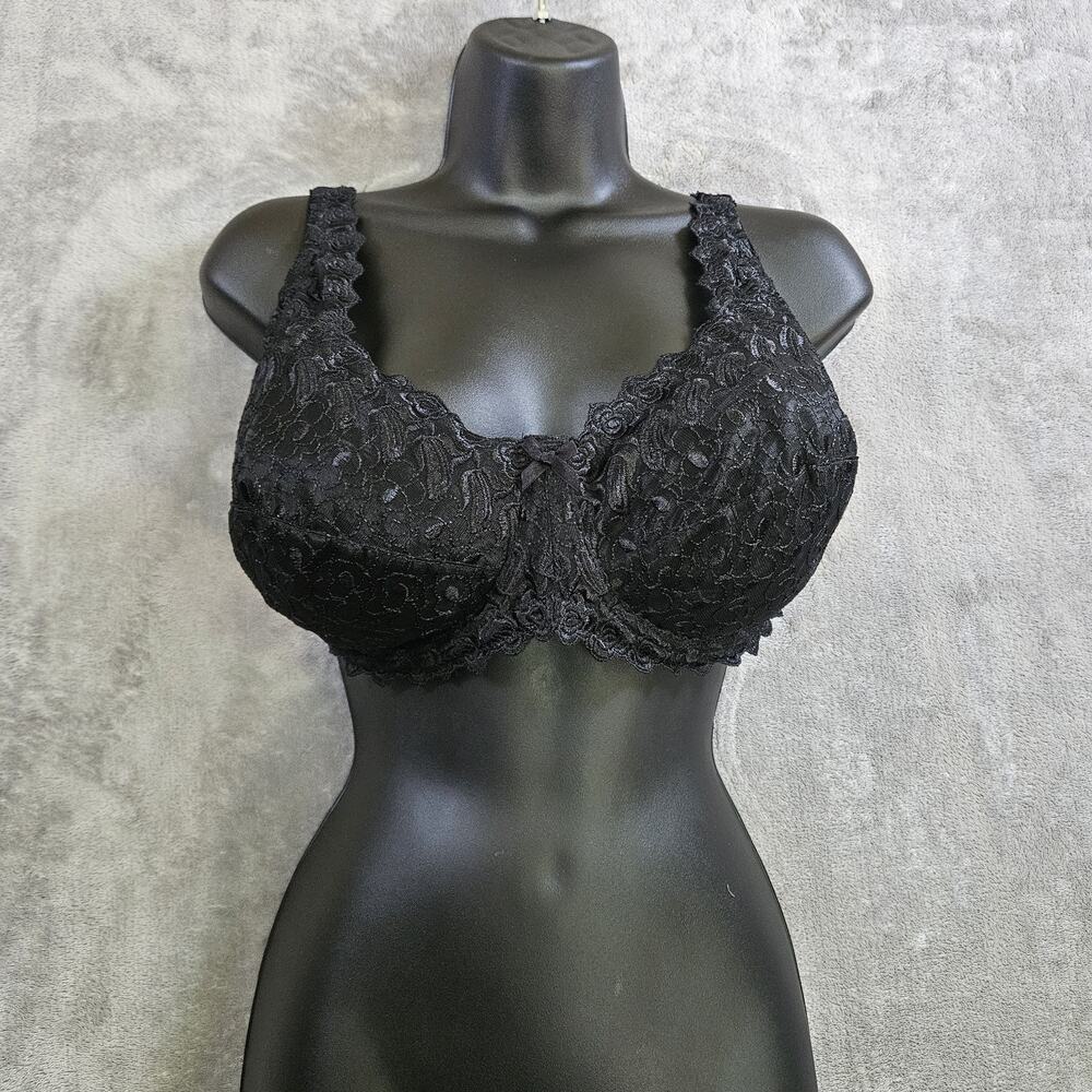 Amoureuse Bra 38DD Black Lace Full Coverage Underwire Romantic Goth